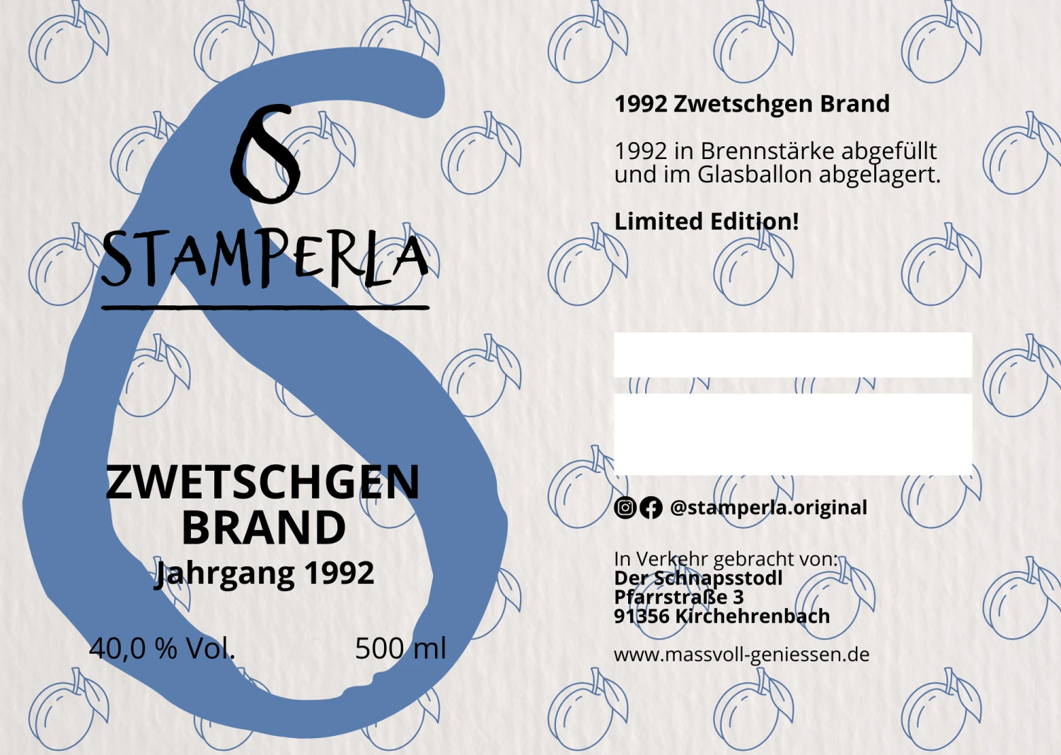 Stamperla - 1992 Zwetschgenbrand 8 Stamperla - 1992 Zwetschgenbrand - Image 6