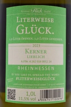 Weinhaus Flick - KERNER Lieblich Literweise Glück 13 Weinhaus Flick - KERNER Lieblich Literweise Glück -Der-Schnapsstodl 23FlickKerner3