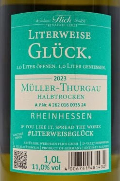 Weinhaus Flick - MÜLLER THRUGAU Halbtrocken Literweise Glück 13 Weinhaus Flick - MÜLLER THRUGAU Halbtrocken Literweise Glück -Der-Schnapsstodl 23FlickMTH3