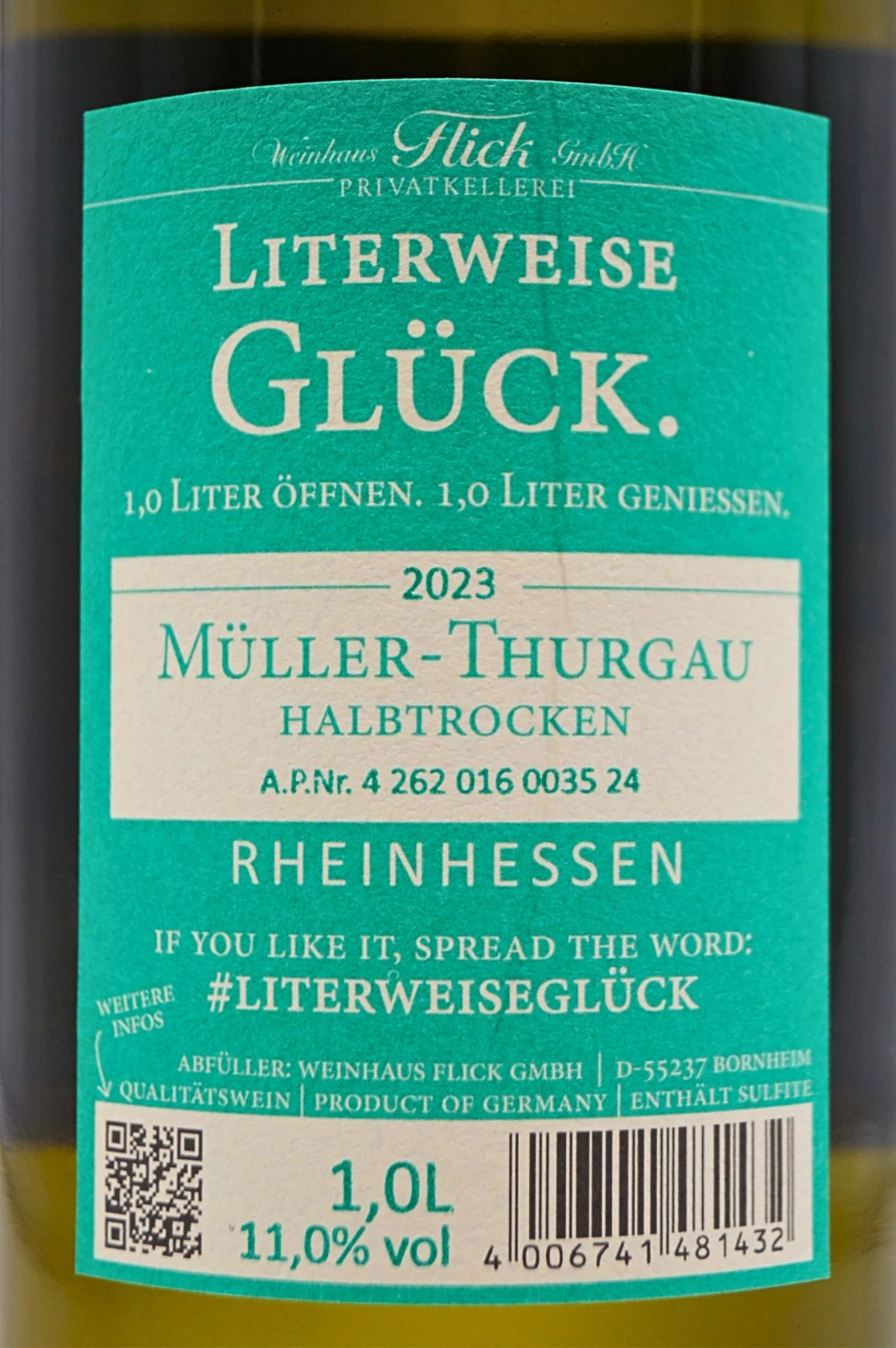 Weinhaus Flick - MÜLLER THRUGAU Halbtrocken Literweise Glück 7 Weinhaus Flick - MÜLLER THRUGAU Halbtrocken Literweise Glück - Image 5