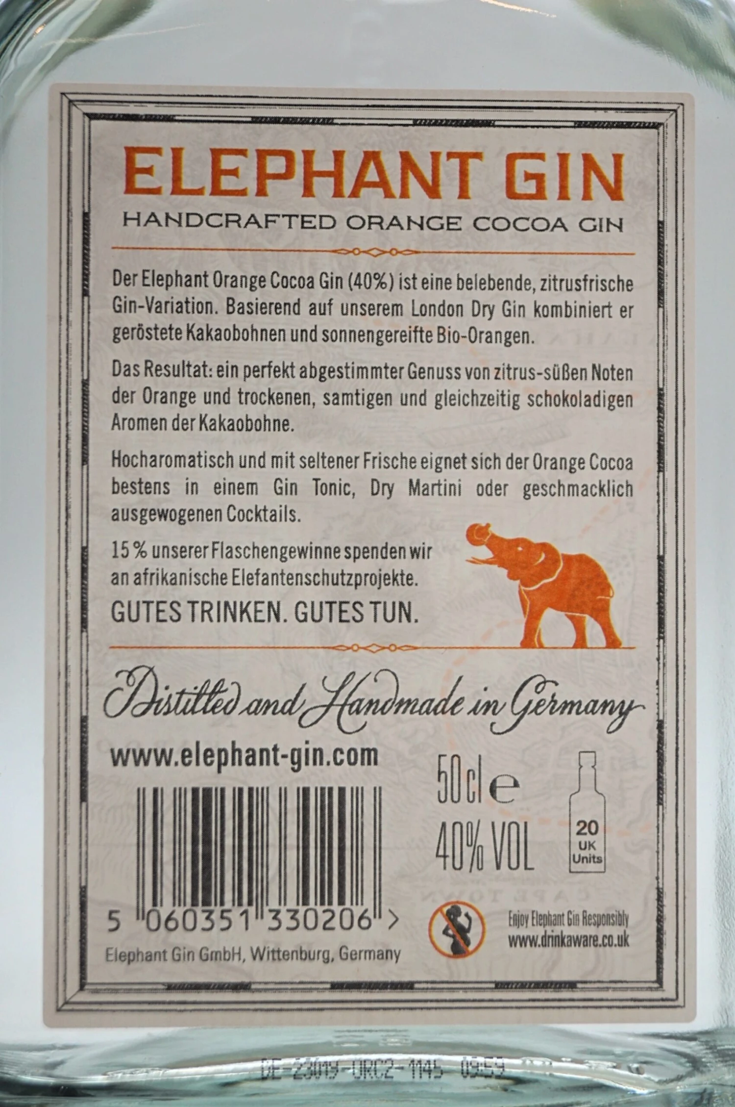 Elephant Gin - Orange Cocoa Gin 6 Elephant Gin - Orange Cocoa Gin - Image 4