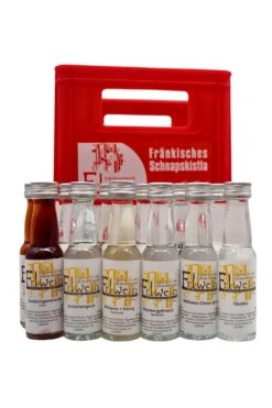 Fränkische Edelbrennerei Erlwein - Schnapskistchen 12x20ml 8 Fränkische Edelbrennerei Erlwein - Schnapskistchen 12x20ml -Der-Schnapsstodl Erlwein12x20mlSchnapskistchen2