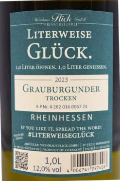 Weinhaus Flick - GRAUER BURGUNDER Literweise Glück 2023 10 Weinhaus Flick - GRAUER BURGUNDER Literweise Glück 2023 -Der-Schnapsstodl Flick23GrauerBurgunde3