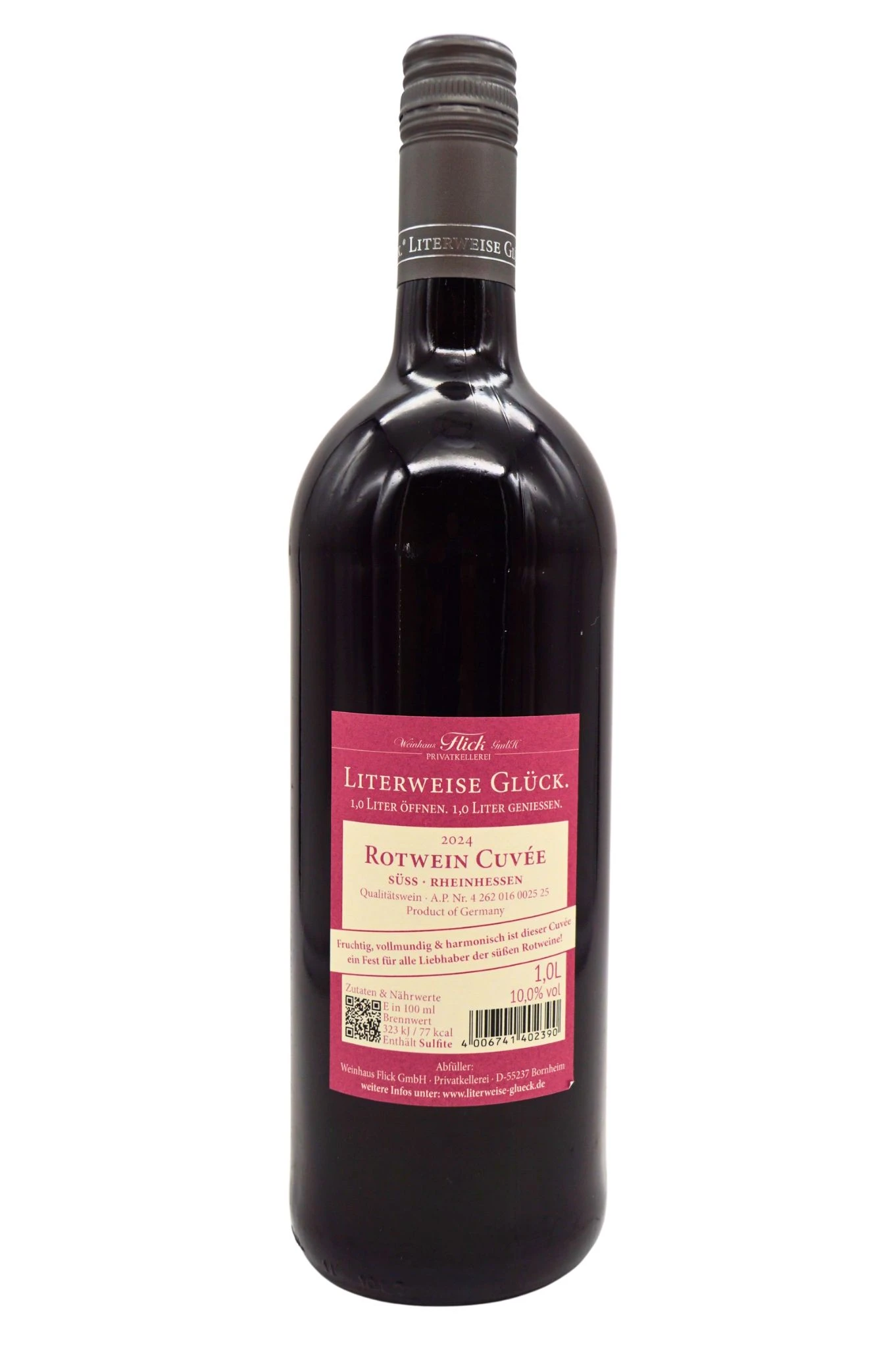 Weinhaus Flick - ROTWEIN CUVÉE Süss Literweise Glück 2024 4 Weinhaus Flick - ROTWEIN CUVÉE Süss Literweise Glück 2024 - Image 2