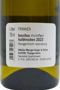 Geiger & Söhne - Bacchus Mundfein Halbtrocken 2023 -Der-Schnapsstodl GSMFBacchus3