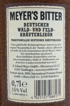 Meyers Bitter - Deutsche Wald- Und Feldkräuter Likör 10 Meyers Bitter - Deutsche Wald- Und Feldkräuter Likör -Der-Schnapsstodl MeyersBitterWaldFeldkruterLikr3