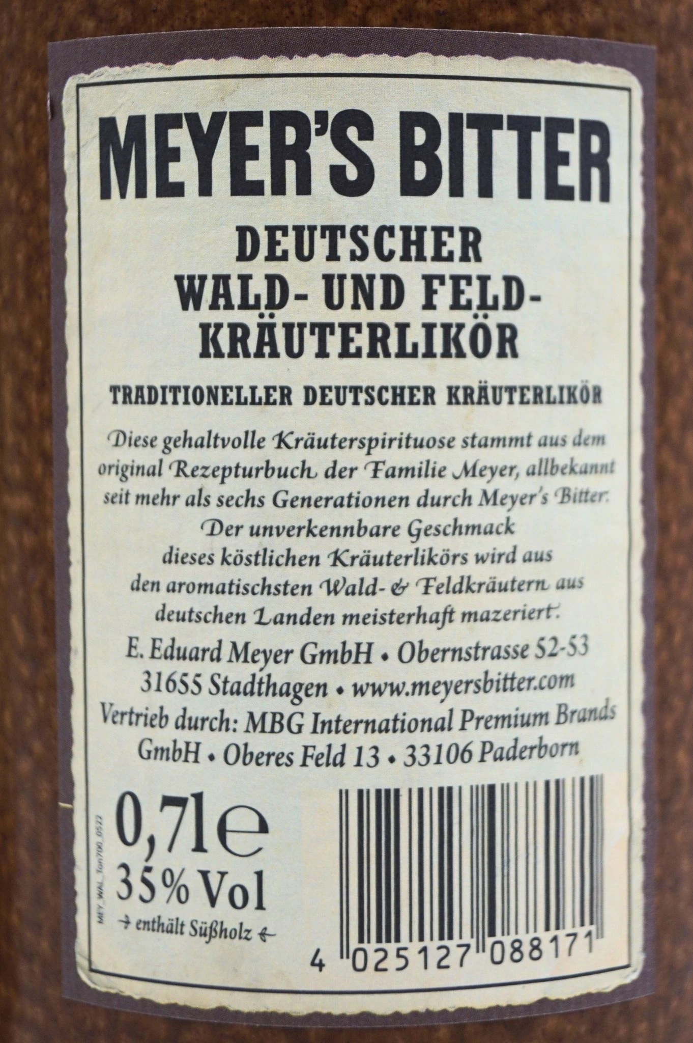 Meyers Bitter - Deutsche Wald- Und Feldkräuter Likör 6 Meyers Bitter - Deutsche Wald- Und Feldkräuter Likör - Image 4