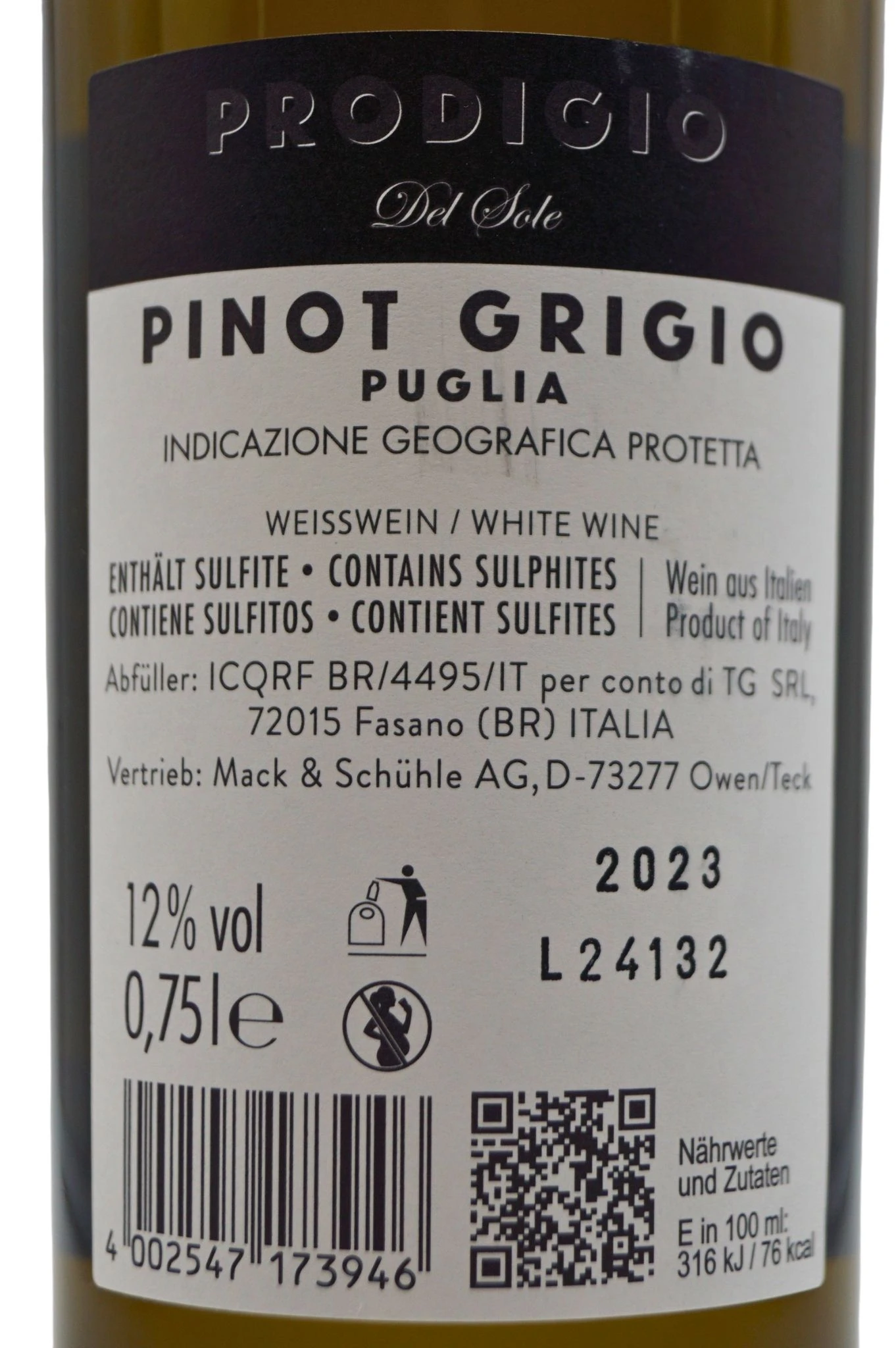 Prodigio Del Sole - Pinot Grigio Puglia IGP 6 Prodigio Del Sole - Pinot Grigio Puglia IGP - Image 4