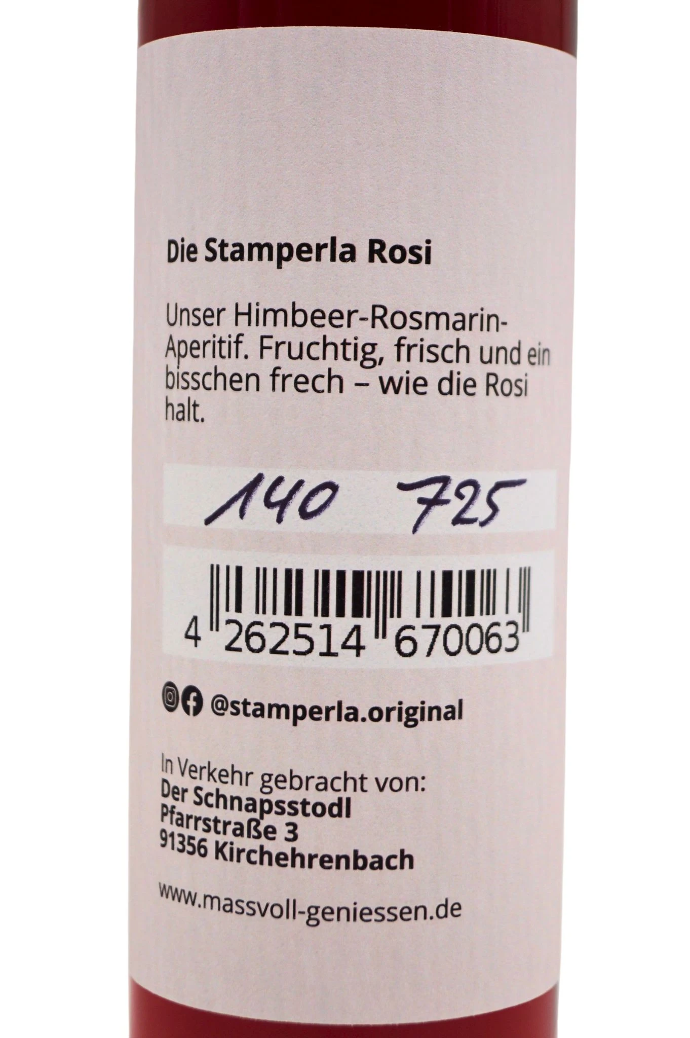 Stamperla - "Rosi" Himbeer-Rosmarin Aperitif 6 Stamperla - "Rosi" Himbeer-Rosmarin Aperitif - Image 4