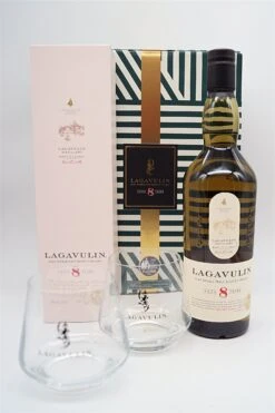 Lagavulin - Lagavulin 8 Jahre Islay Single Malt Scotch Whisky Mit 2 Gläsern