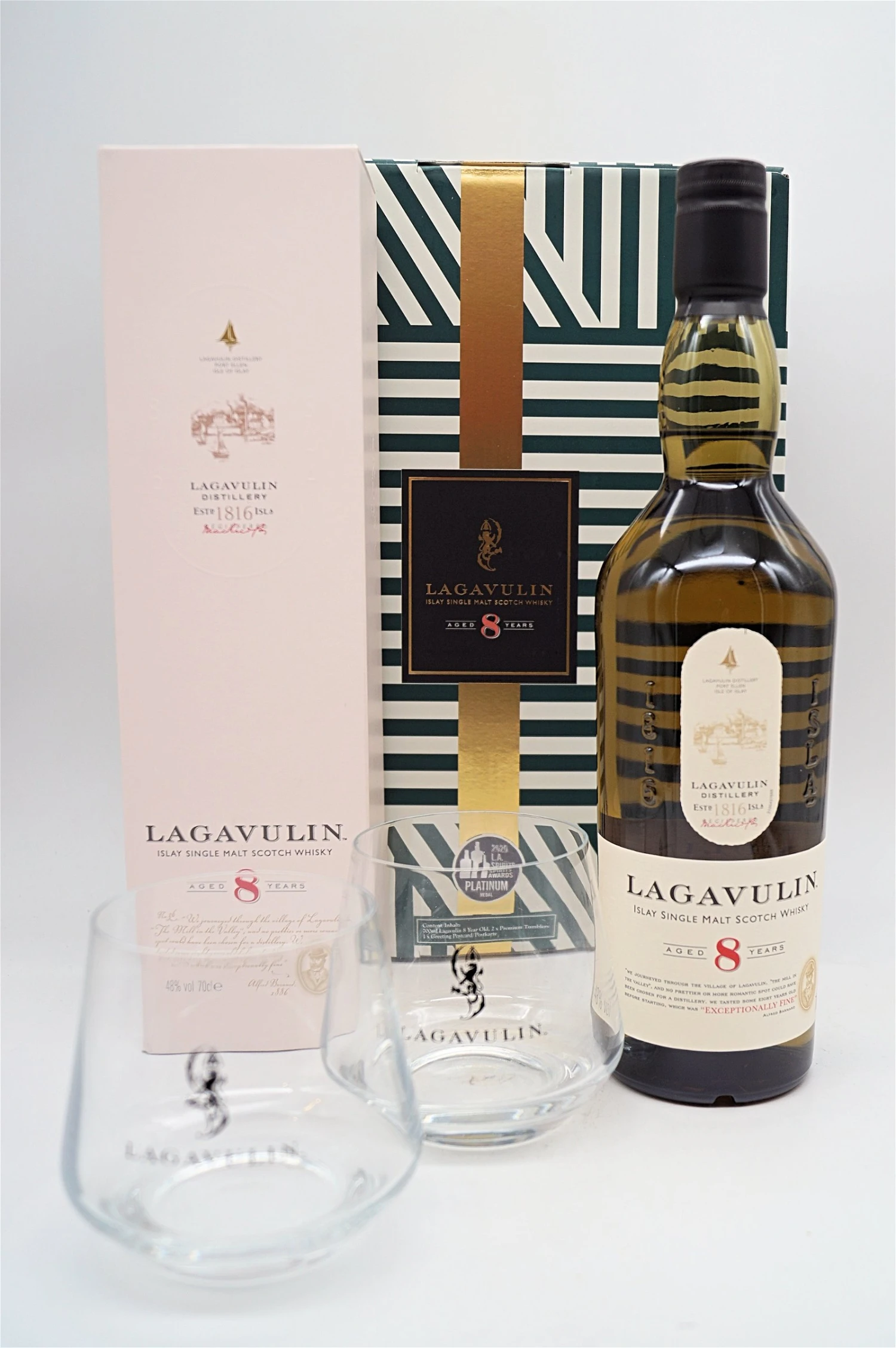 Lagavulin - Lagavulin 8 Jahre Islay Single Malt Scotch Whisky Mit 2 Gläsern 3 Lagavulin - Lagavulin 8 Jahre Islay Single Malt Scotch Whisky Mit 2 Gläsern
