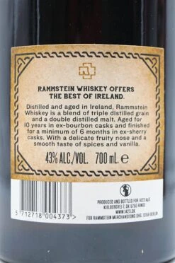 Rammstein - 10 Jahre Sherry Cask Finish Irish Whiskey -Der-Schnapsstodl dsc01618