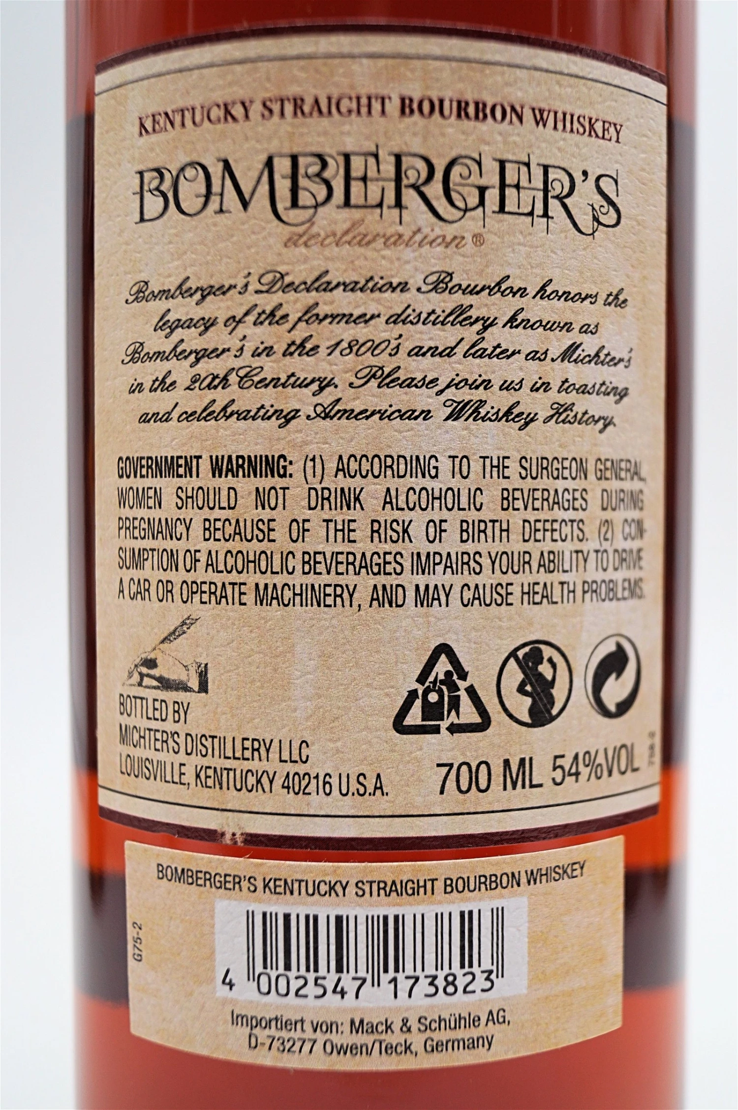 Michters - L.R. Bombergers Declaration Kentucky Straight Bourbon Whiskey 6 Michters - L.R. Bombergers Declaration Kentucky Straight Bourbon Whiskey - Image 4