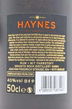 Haynes - Finest Carribean Rum 8 Jahre 10 Haynes - Finest Carribean Rum 8 Jahre -Der-Schnapsstodl dsc08474