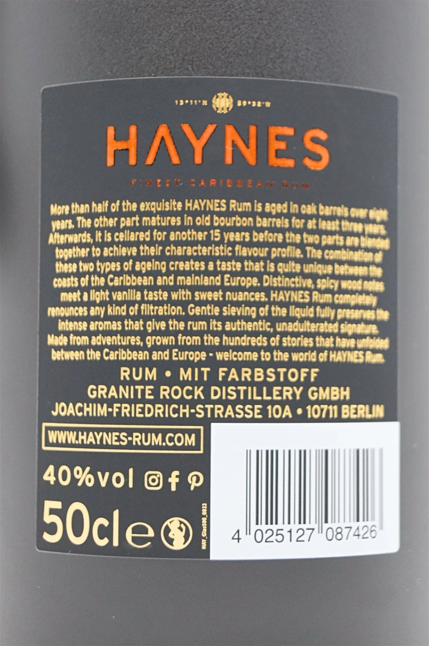 Haynes - Finest Carribean Rum 8 Jahre 6 Haynes - Finest Carribean Rum 8 Jahre - Image 4