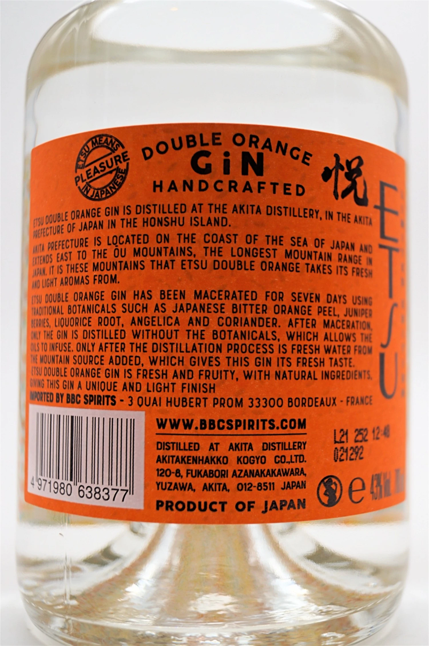 Etsu - Double Orange Gin 7 Etsu - Double Orange Gin - Image 5