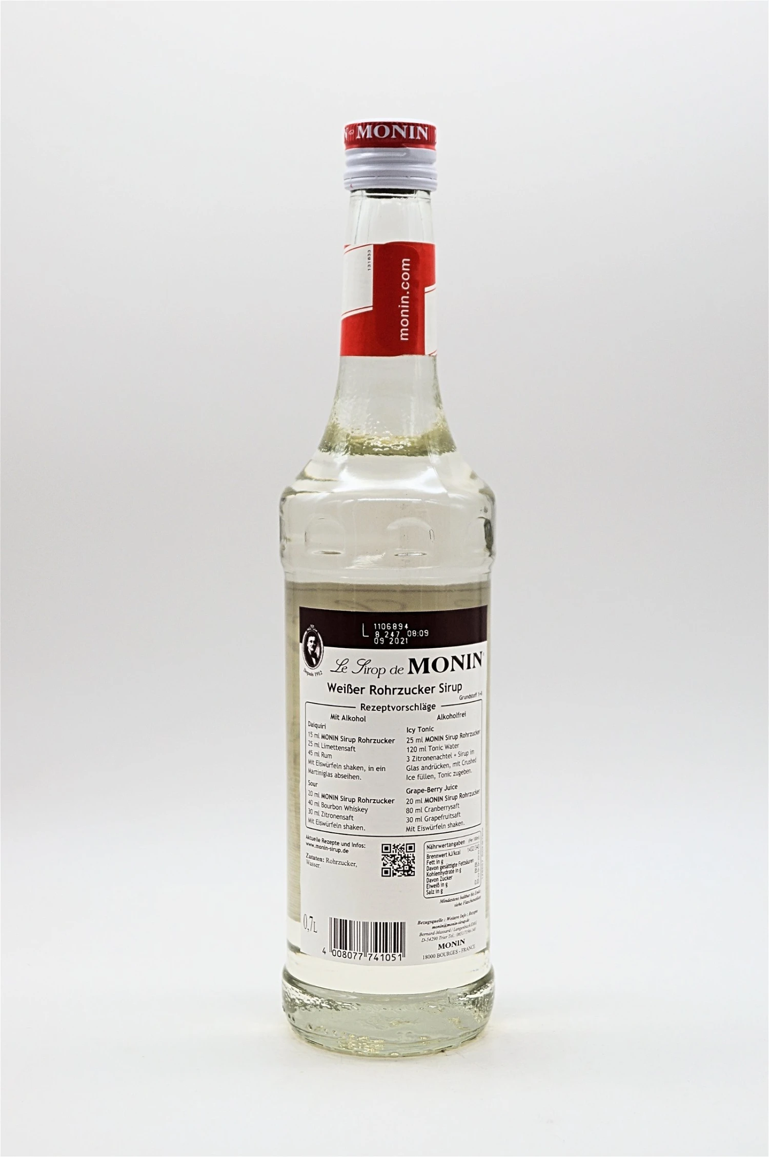Monin - Weißer Rohrzucker Sirup 4 Monin - Weißer Rohrzucker Sirup - Image 2