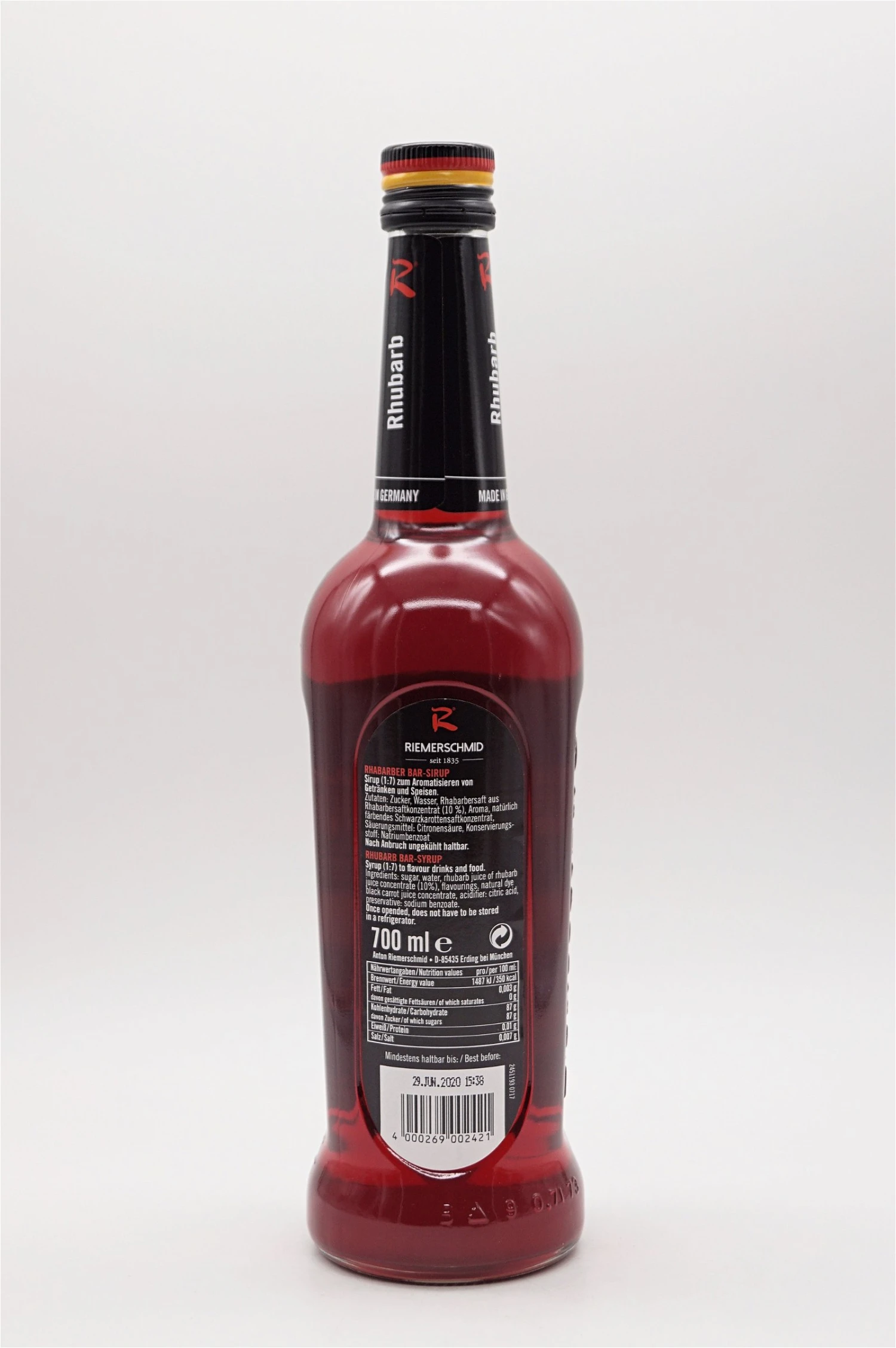 Riemerschmid - Rhabarber Sirup 4 Riemerschmid - Rhabarber Sirup - Image 2