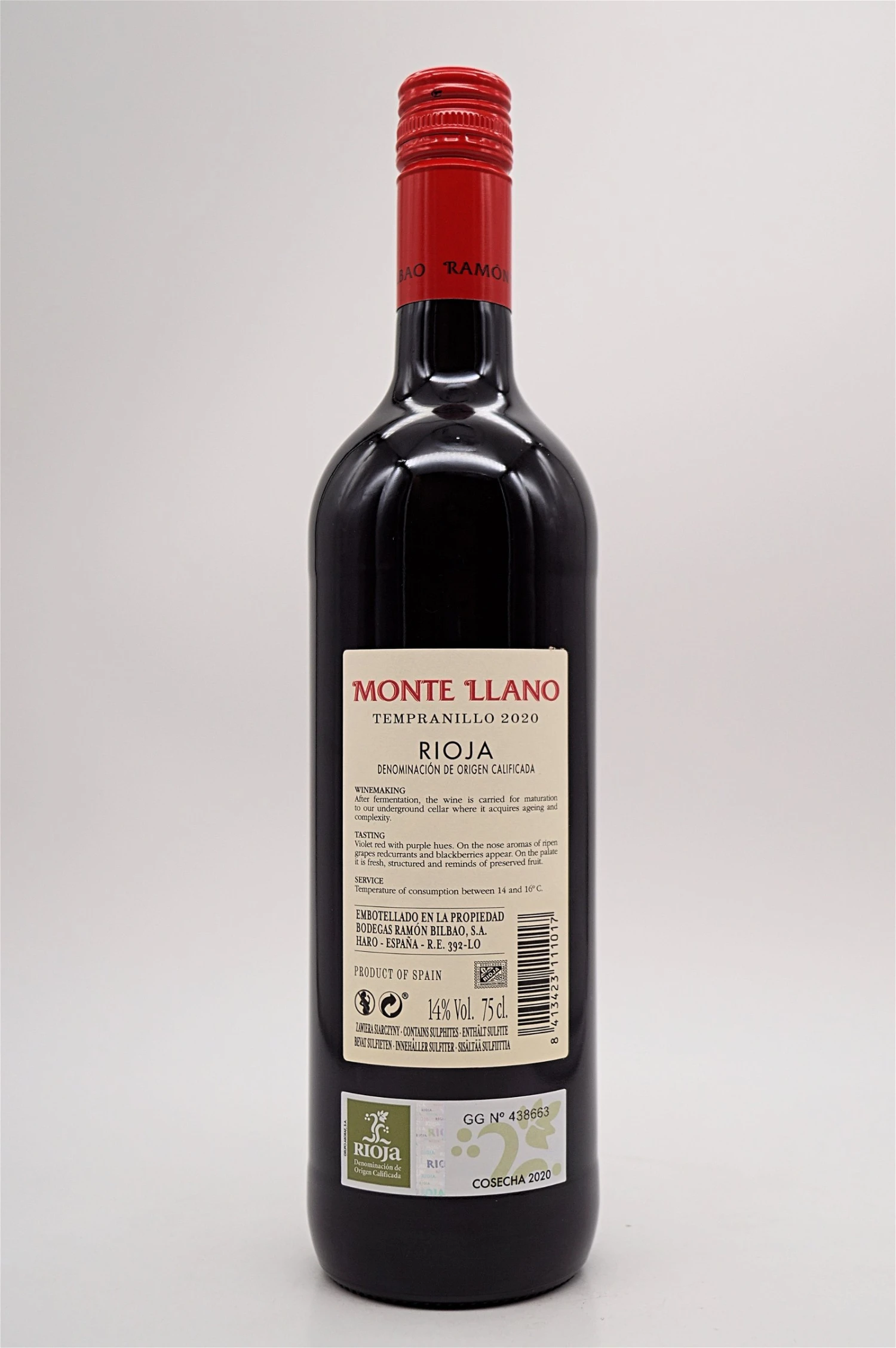 Ramon Bilbao - Monte Llano Rioja TEMPRANILLO 2020 4 Ramon Bilbao - Monte Llano Rioja TEMPRANILLO 2020 - Image 2