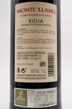 Ramon Bilbao - Monte Llano Rioja TEMPRANILLO 2020 10 Ramon Bilbao - Monte Llano Rioja TEMPRANILLO 2020 -Der-Schnapsstodl dsc09555